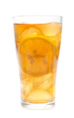cold ice tea isolated on white background