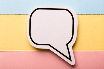 Blank Speech Bubble Paper Isolated On Colorful Background
