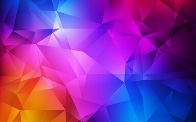 Light Blue, Red vector polygon abstract background. Triangular geometric sample with gradient.  Brand new style for your business design.