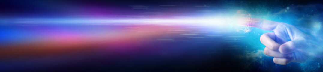 Imagine blurring the magic beam that comes from the fingertips blurring that shines brightly. Like connection and advancement in communication technology in the digital world