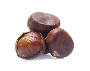 Chestnuts  isolated on white background