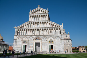Obraz premium Pisa Cathedral is a medieval Roman Catholic cathedral dedicated to the Assumption of the Virgin Mary, in the Piazza dei Miracoli in Pisa, Italy