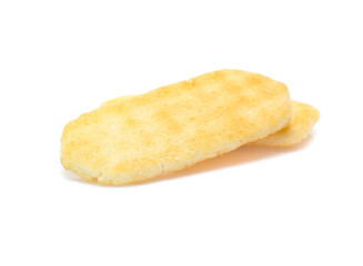 Rice cracker on white background