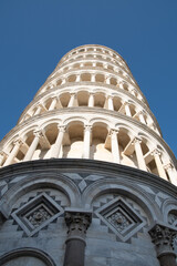 The Leaning Tower of Pisa or Tower of Pisa is the freestanding bell tower, of the cathedral of the Italian city of Pisa, known for its unintended tilt. Built in 12th century. 