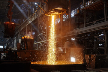 Metallurgy. Casting ingot. Electric arc furnace shop.