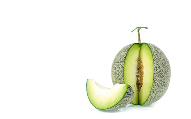 green melon isolated on white