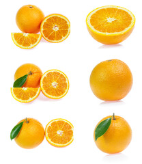 Set of orange isolated on white background