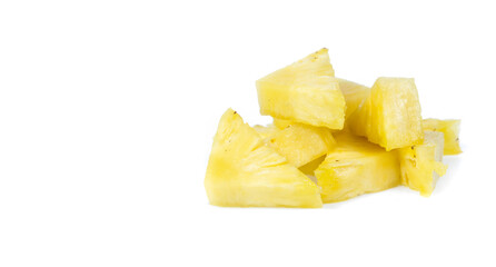 pineapple with slices isolated on white