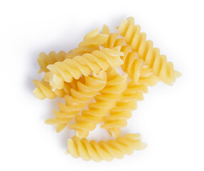raw pasta isolated on white background