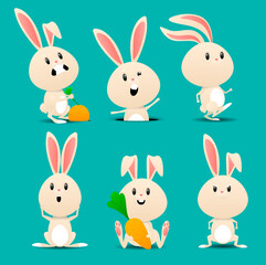 Cartoon bunny, rabbits pets