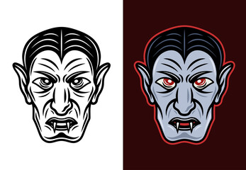 Dracula vampire two styles vector illustration