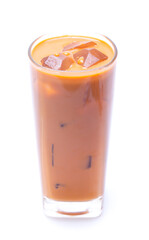 Iced Thai milk tea in glasses (thailand)