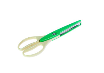 Zigzag scissors for arts isolated on white