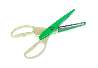 Zigzag scissors for arts isolated on white
