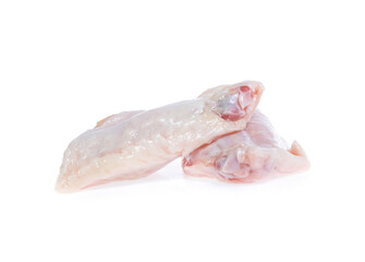 Raw chicken  on cutting board on white background