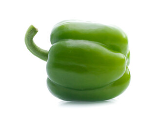 Green pepper on white background