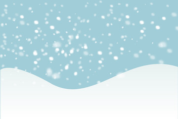Falling Christmas snowflakes isolated on a blue backround. Vector heavy snowfall in different shapes and forms.