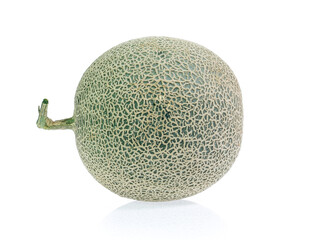 cantaloupe melon slices isolated on white background