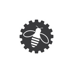 honey Bee Logo Template vector icon illustration