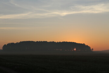 sunset over the lake