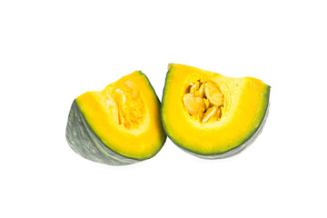 green pumpkin isolated on white