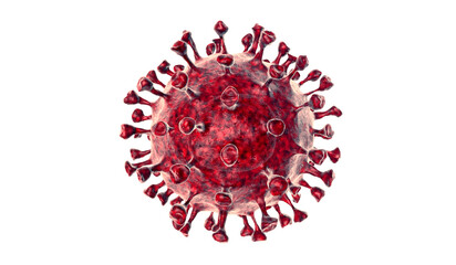 Coronavirus COVID-19 microscopic virus corona virus disease 3d illustration. 3D rendering of virus on white background