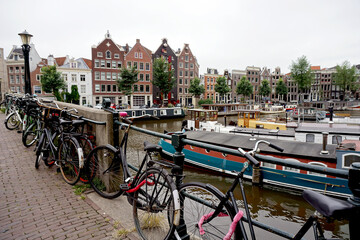 Fototapeta premium Holland, Amsterdam, the city with its water channels