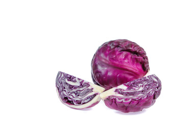 red cabbage isolated on white