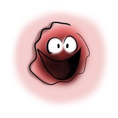 Smiling skin ulcer with black mouth