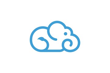 cloud elephant logo modern design inspiration