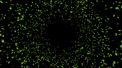 Green Flying leaves leaf 3D illustration background