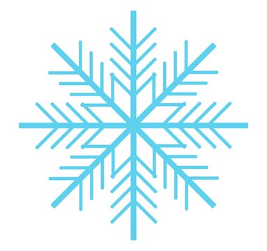 Cute blue snowflake on a white background.
Snowflake detail decorating your work.
Vector isolated.