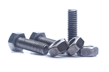 bolt and nut isolated on white background