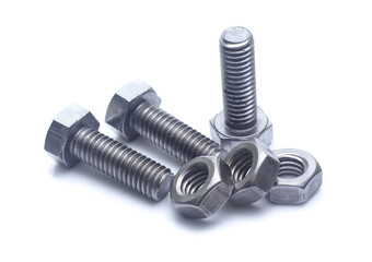 bolt and nut isolated on white background