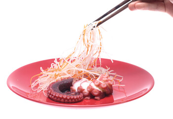 tentacles of octopus isolated on white background