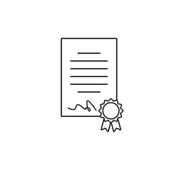 certificate icon. signing a certificate, Agreement and signature, medal, vector illustration