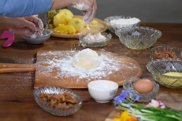 Making pastry in the kitchen