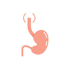 Fototapeta premium Esophagus vector icon symbol anatomy isolated on white background