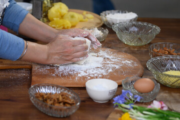 Making pastry in the kitchen