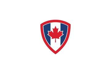 Maple shield canadian icon logo symbol design inspiration