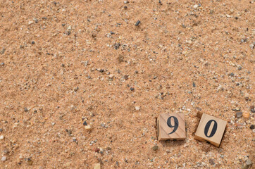 Number 90, number cube in natural concept.