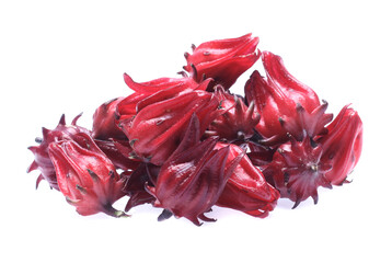 Roselle fruits  isolated on white