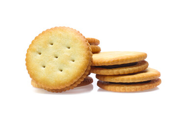 Sandwich biscuits cracker isolated on white background