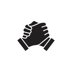 Soul brother handshake icon, thumb clasp handshake vector illustration