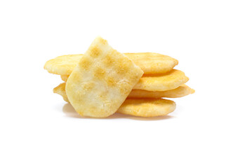 Rice cracker on white background