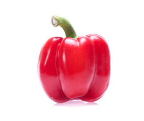 Red sweet pepper isolated on a white background