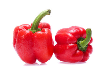 Red sweet pepper isolated on a white background