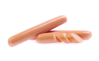 Fresh sausage  isolated on white background