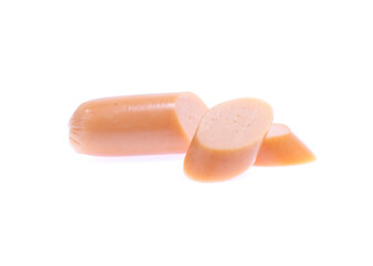 Fresh sausage  isolated on white background