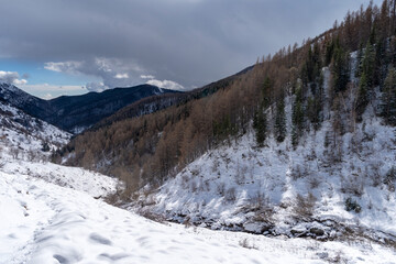 Ligurian Alps in winter, Piedmont region, northwestern Italy